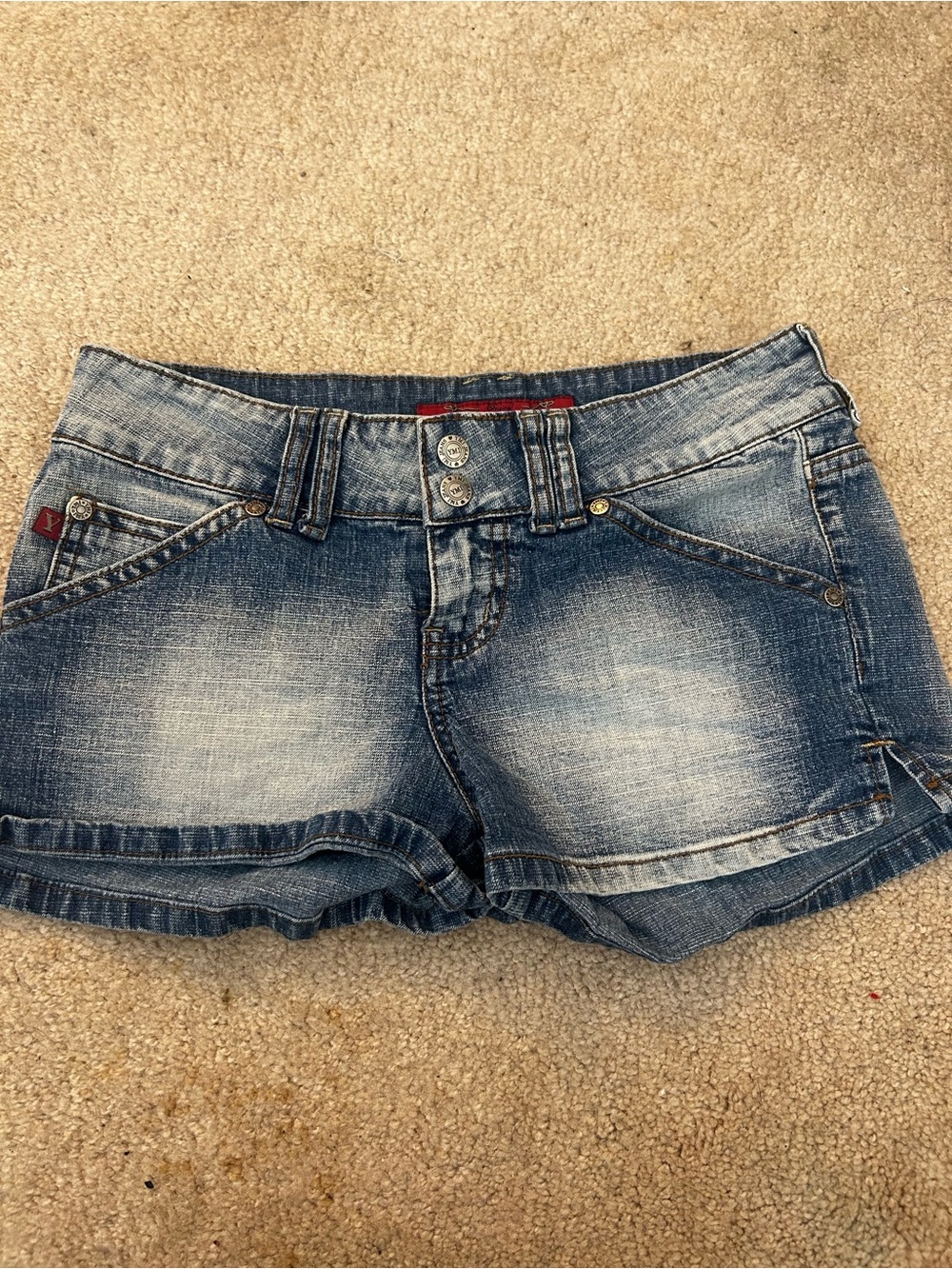 YMI Light Blue Distressed Denim Pocket Shorts